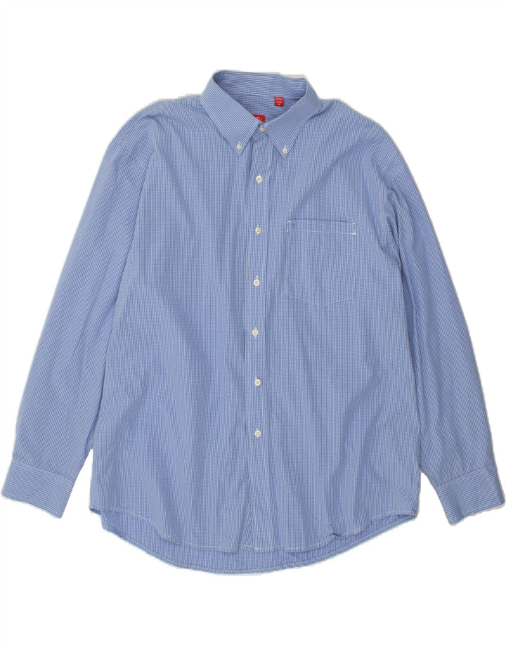 IZOD Mens Tall Shirt XL Blue Check Cotton Vintage Izod and Second-Hand Izod from Messina Hembry 