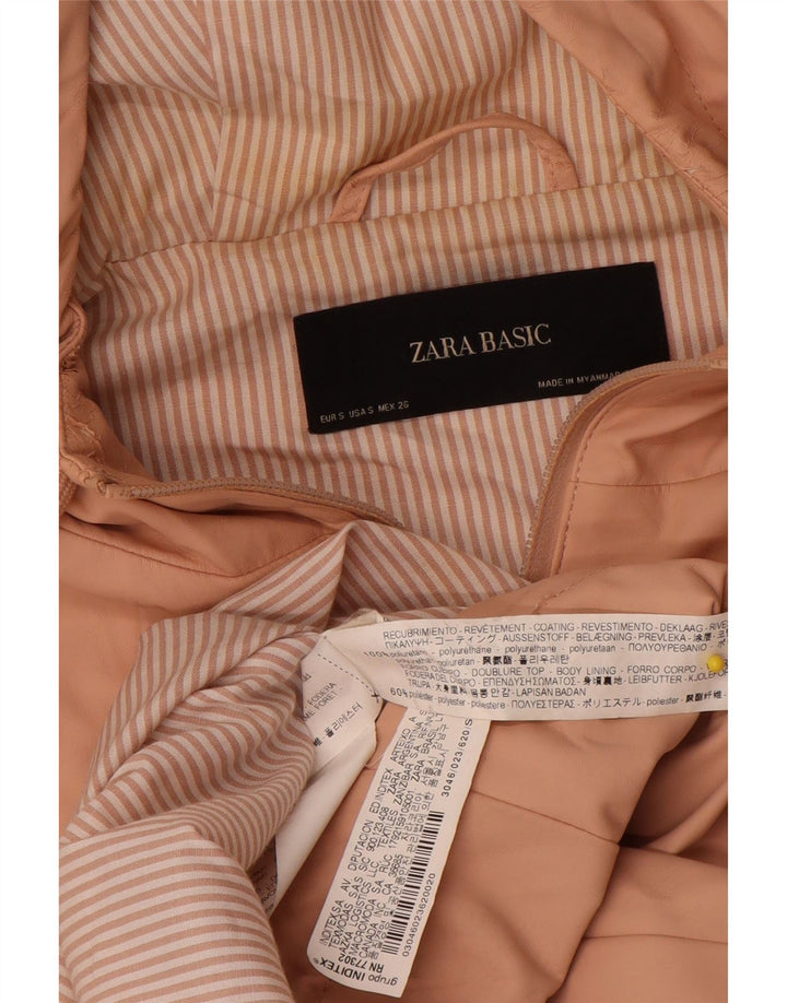 Zara Regnfrakke med hætte til kvinder UK 10 Small Pink Polyurethane