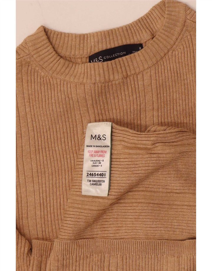 Marks & Spencer Dametop Langærmet UK 8 Small Beige Viscose