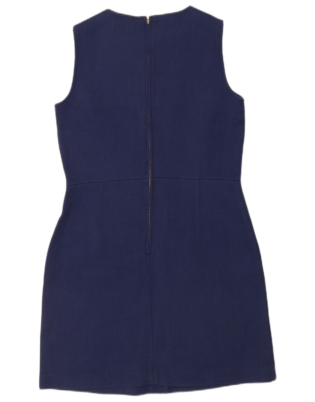 Massimo Dutti Dame Ærmeløs Skede Kjole EU 42 Large Navy Blue Wool