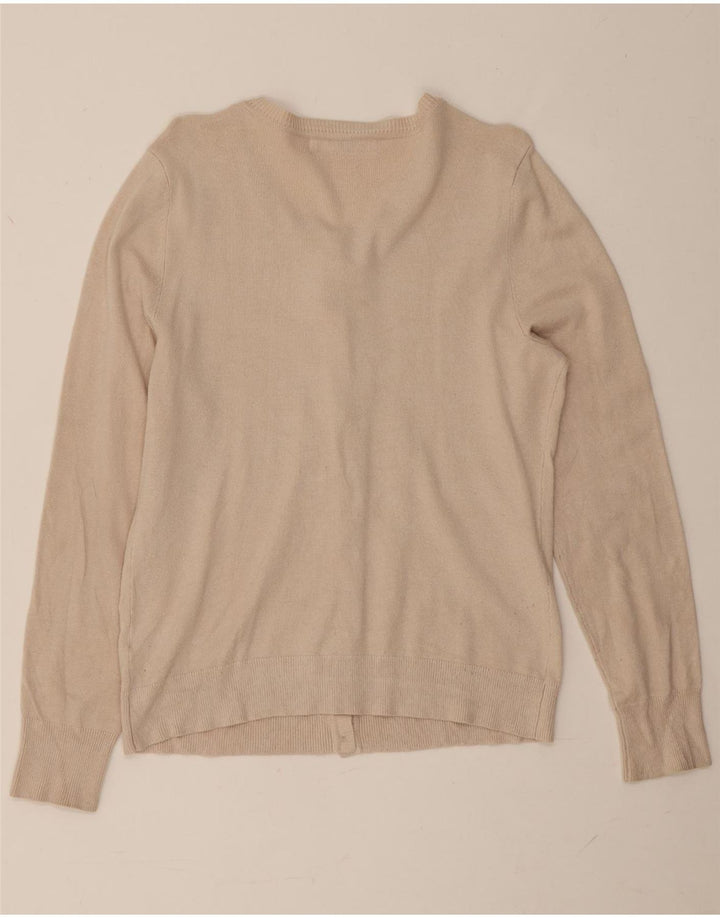 John Lewis dame cardigan sweater UK 12 Medium Beige Viscose