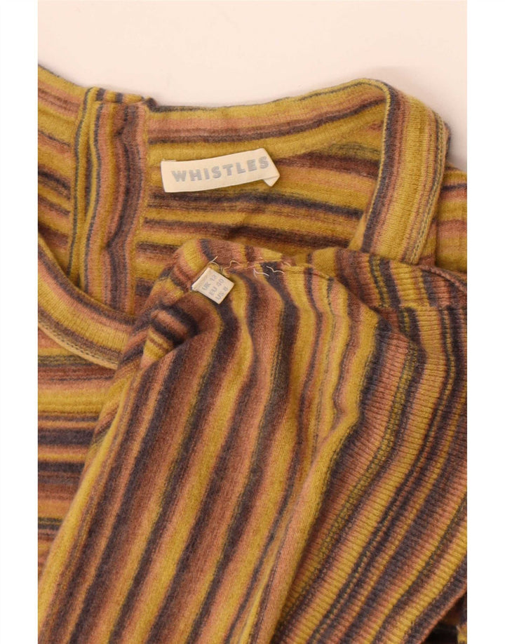 Whistles Dame Crew Neck Jumper Sweater UK 12 Medium Flerfarvet Stribet