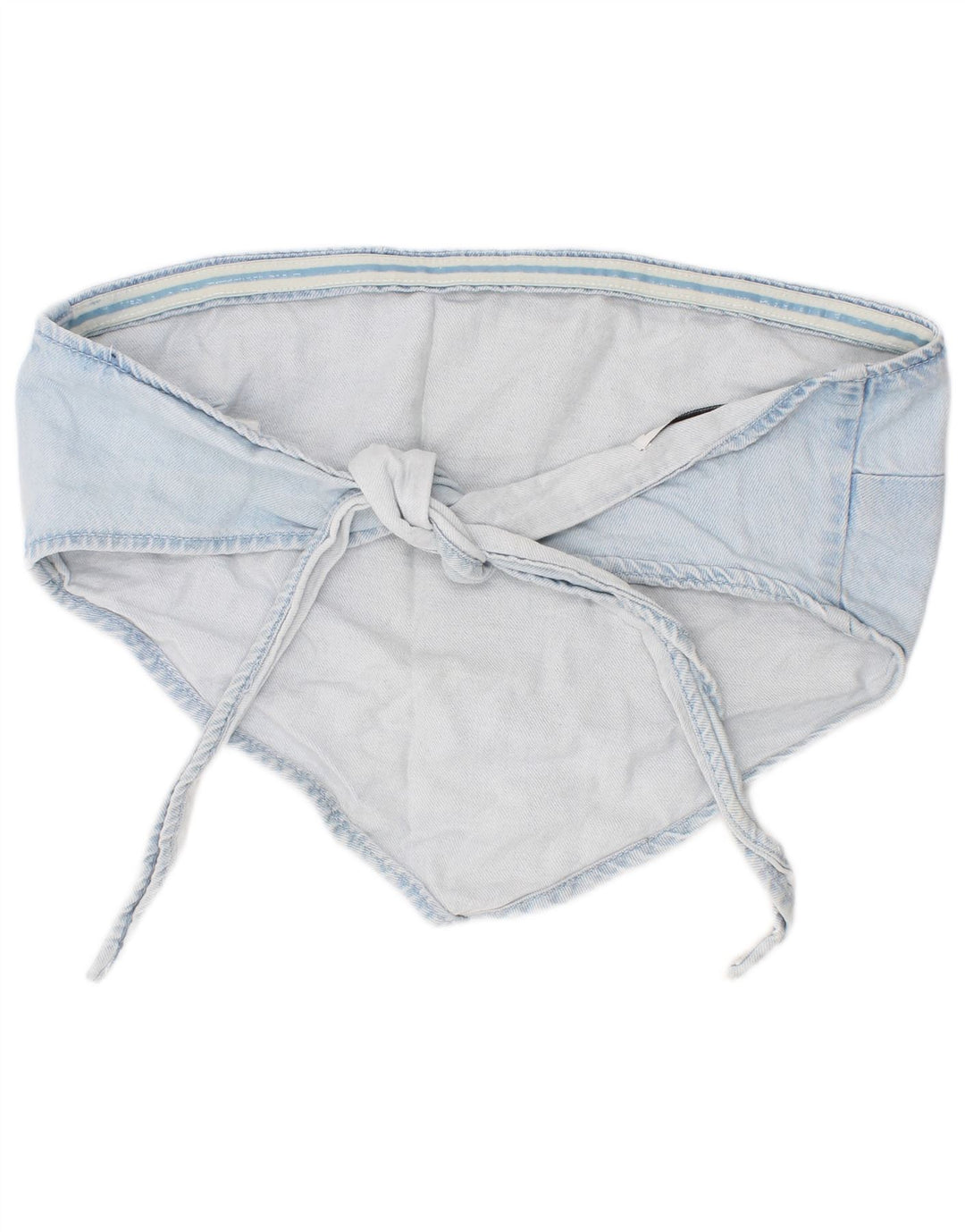 Zara Dame Denim Crop Top Medium Blue Bomuld