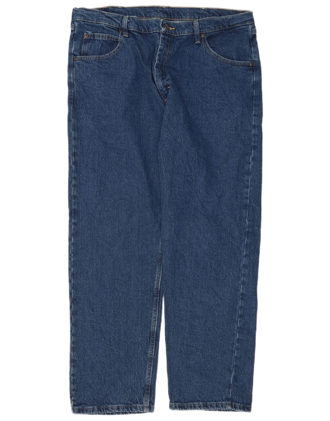 Wrangler Herre Regular Straight Jeans W38 L30 Blå Bomuld