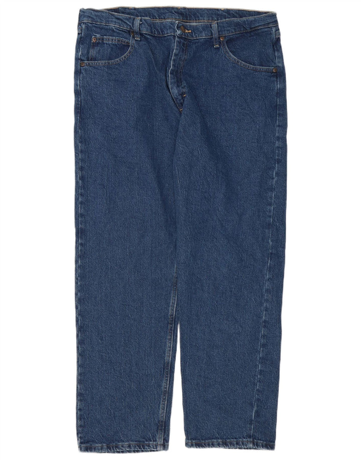 Wrangler Herre Regular Straight Jeans W38 L30 Blå Bomuld