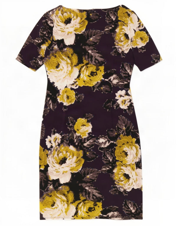 Marks & Spencer Womens Sheath Dress UK 12 Medium Purple Floral Polyester