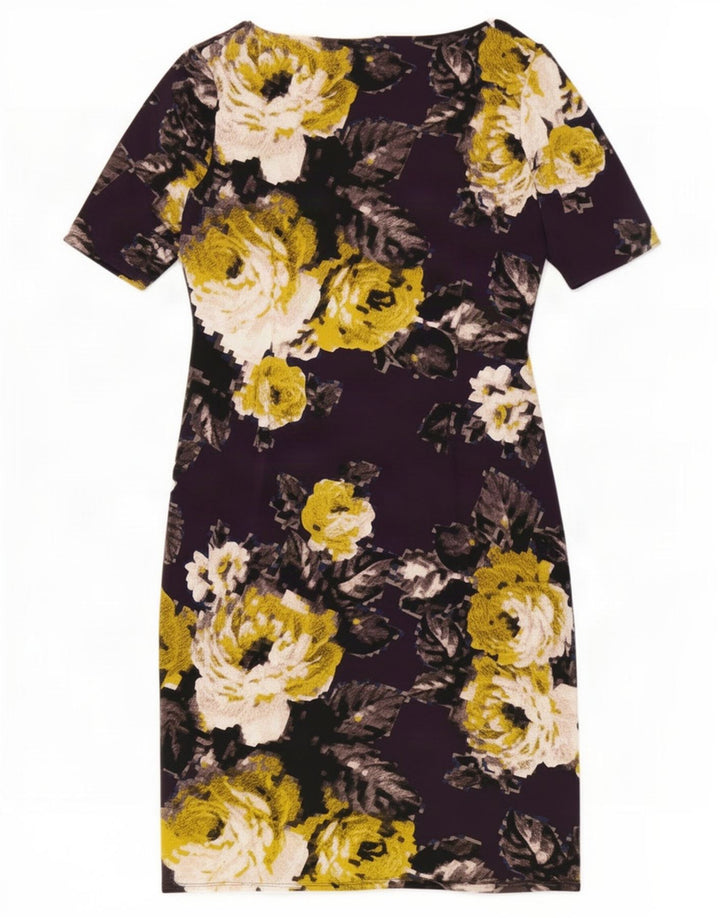 Marks & Spencer Womens Sheath Dress UK 12 Medium Purple Floral Polyester