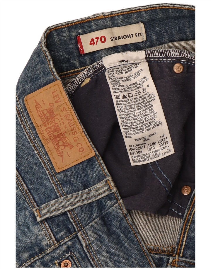 Levi's Dame 470 Straight Jeans W32 L33 Blå Bomuld