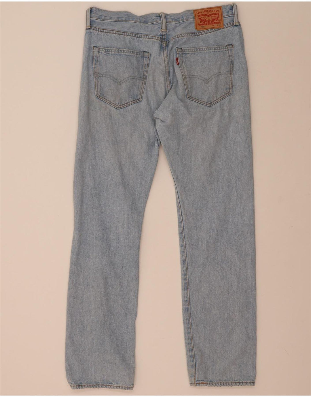 Levi's Herre 501 lige jeans W33 L32 blå bomuld
