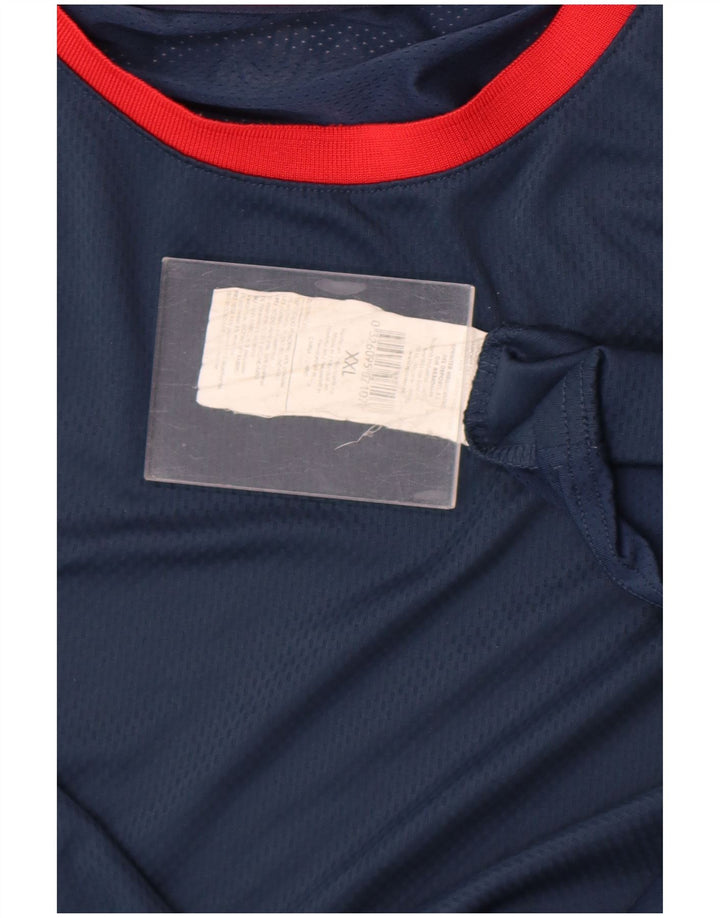 Fila Herre T-Shirt Top 2XL Marineblå Colourblock Polyester
