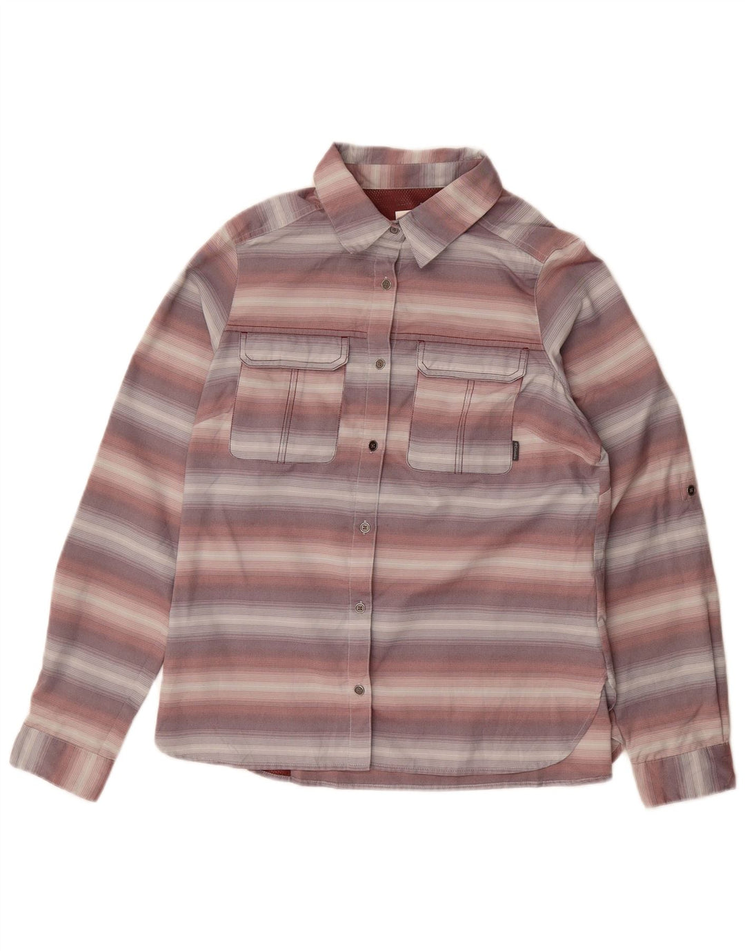 Columbia dameskjorte UK 14 Medium lilla stribet polyester