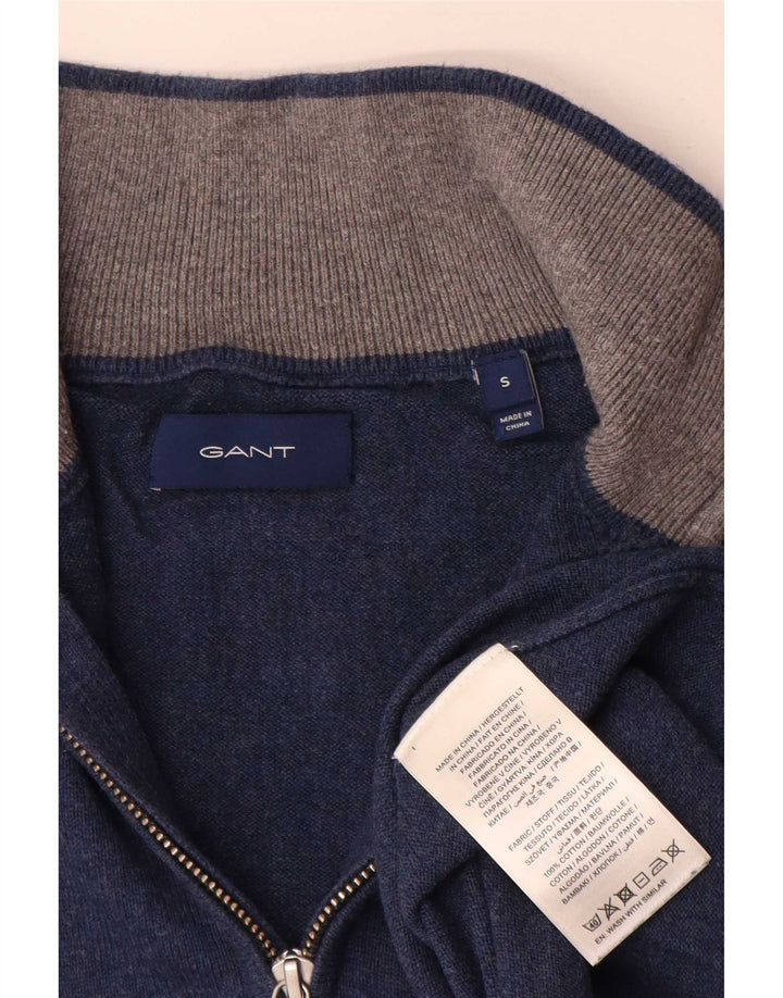 Gant herre lynlås-hals sweater lille blå bomuld
