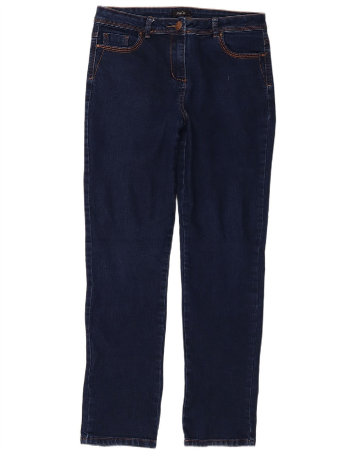 M&Co Dame Slim Jeans UK 12 Medium W34 L30 Marineblå Bomuld
