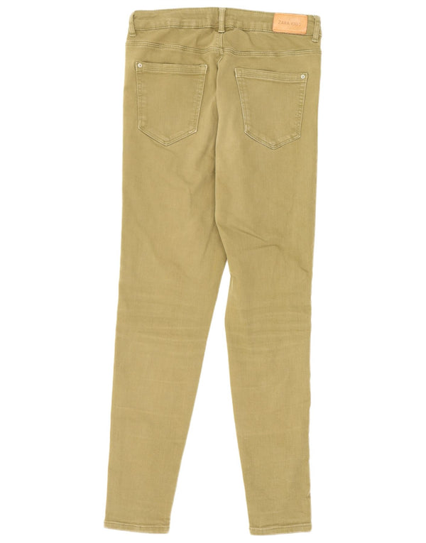 Zara Piger Skinny Casual Bukser 13-14 år W26 L27 Khaki stribet