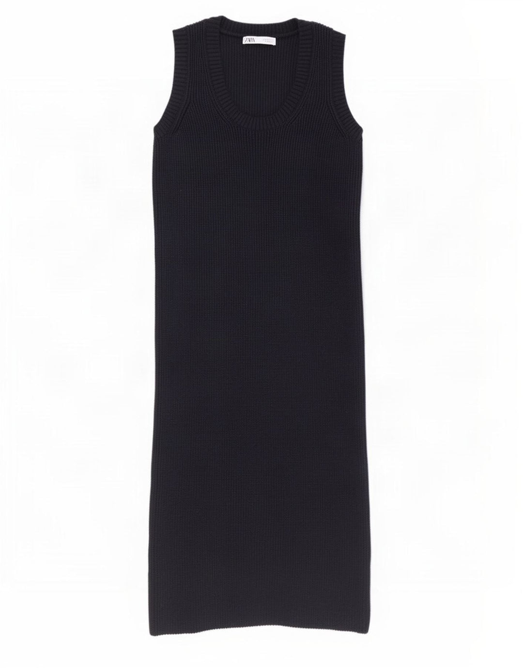 Zara Dame Sleeveless Jumper Dress UK 10 Small Navy Blue Polyester