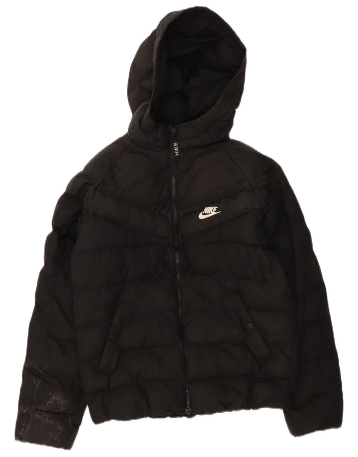 Nike drenge hættepolstret jakke 12-13 år stor sort polyester