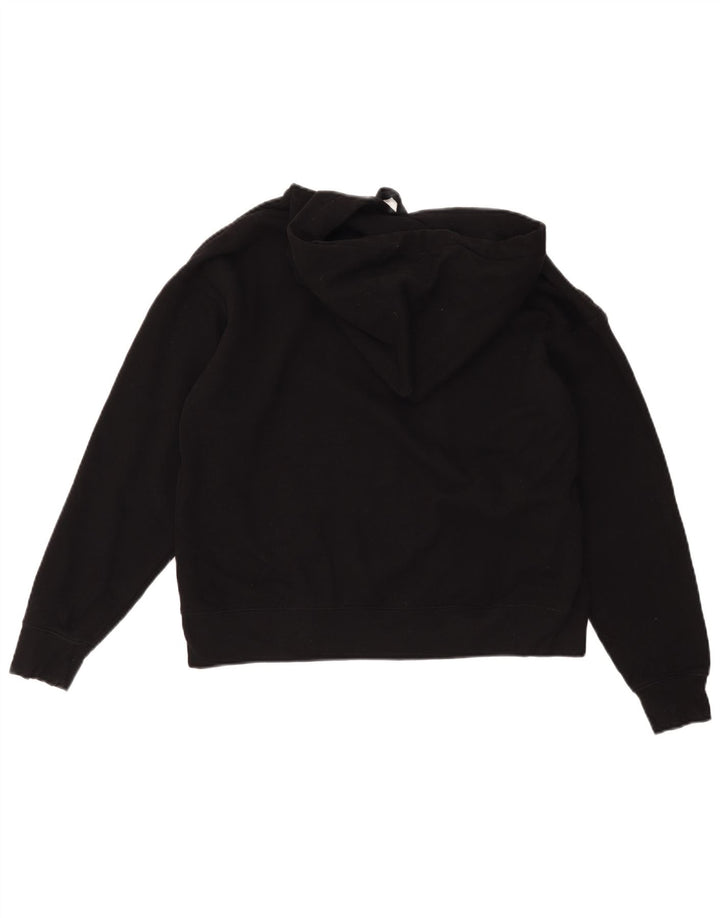 CALVIN KLEIN JEANS Grafisk hættetrøje til damer UK 14 Medium Sort Bomuld