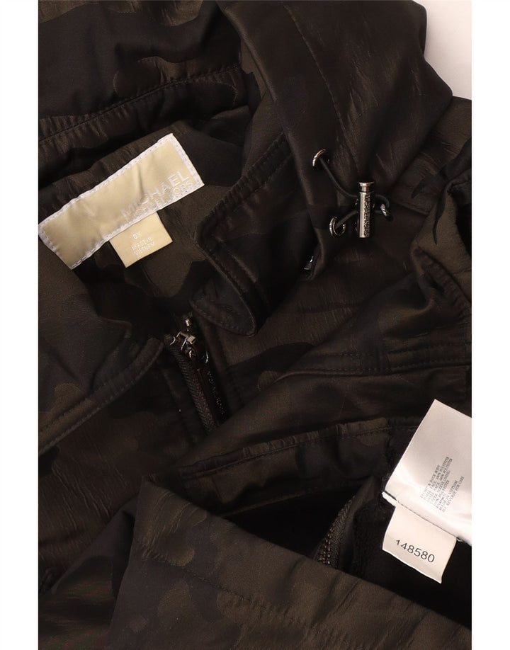 Michael Kors Dame Hooded Parka Jacket UK 18 XL Khaki Camouflage Polyester