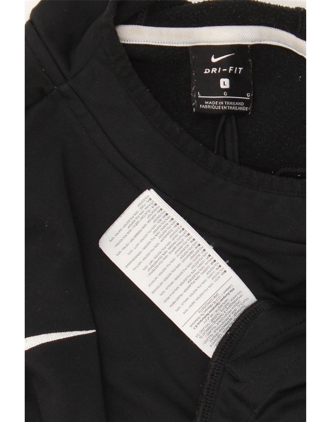 NIKE Dri Fit hættetrøje til mænd, stor sort Colourblock Polyester