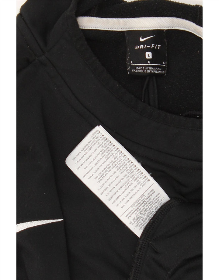 NIKE Dri Fit hættetrøje til mænd, stor sort Colourblock Polyester