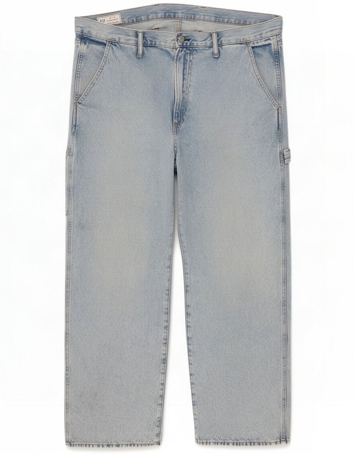 Gap Herre Carpenter Cargo Straight Jeans W40 L30 Blå Bomuld