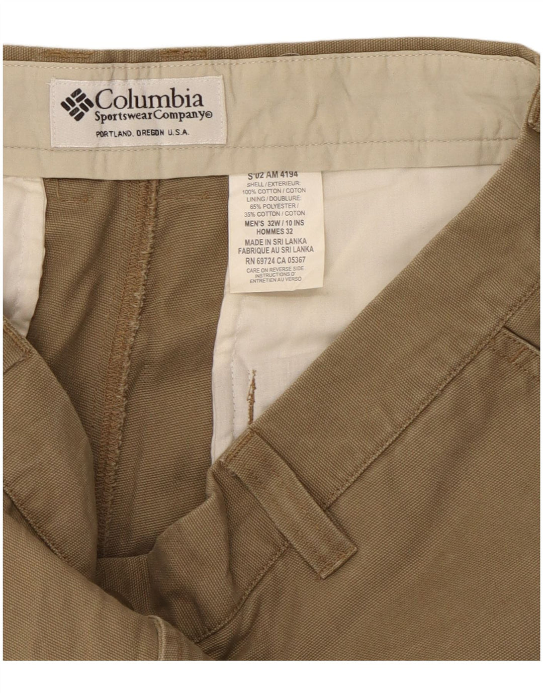 Columbia Herre Cargo Shorts W32 Medium Khaki Bomuld