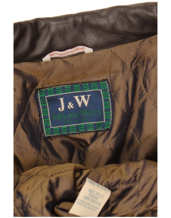 Vintage læderjakke til kvinder UK 18 XL brunt læder