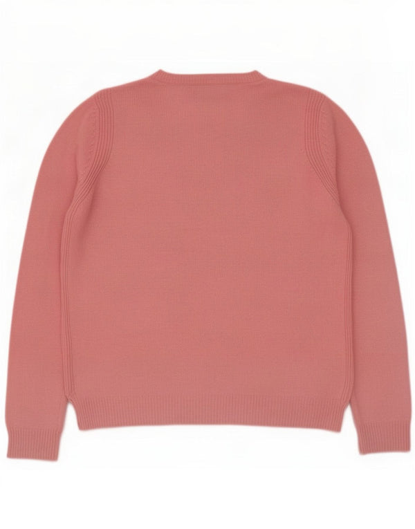 Marks & Spencer Womens Boat Neck Jumper Sweater UK 12 Medium Pink Wool