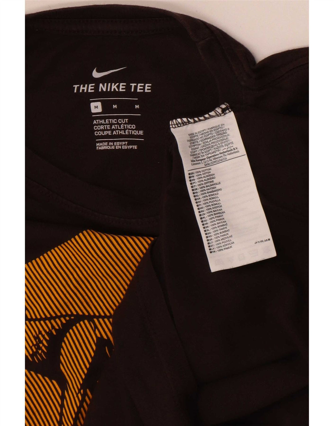Nike Herre Roma Grafisk T-Shirt Top Medium Brun Bomuld
