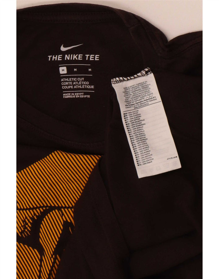 Nike Herre Roma Grafisk T-Shirt Top Medium Brun Bomuld