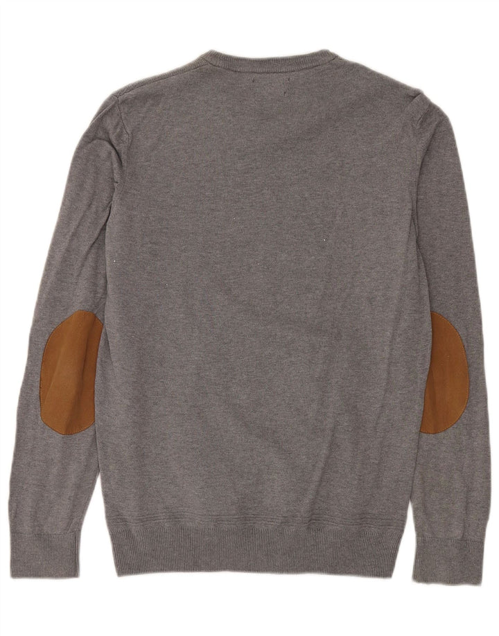 Zara Herre sweater med rund hals, mellemgrå bomuld
