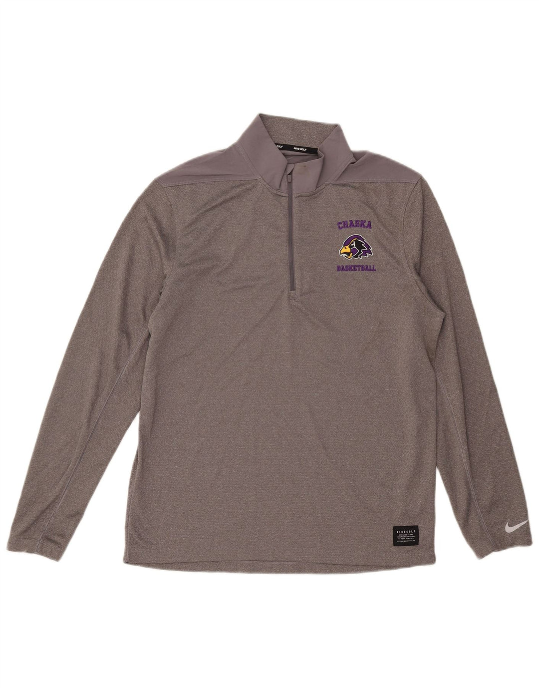Nike Herre Dri Fit Grafisk Pullover med lynlåshals Træningsdragt Top Medium Grå