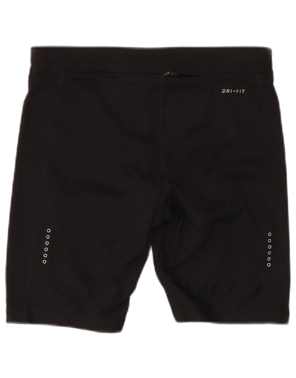 Nike Dame Dri Fit Sport Shorts UK 10 Small Black Polyester