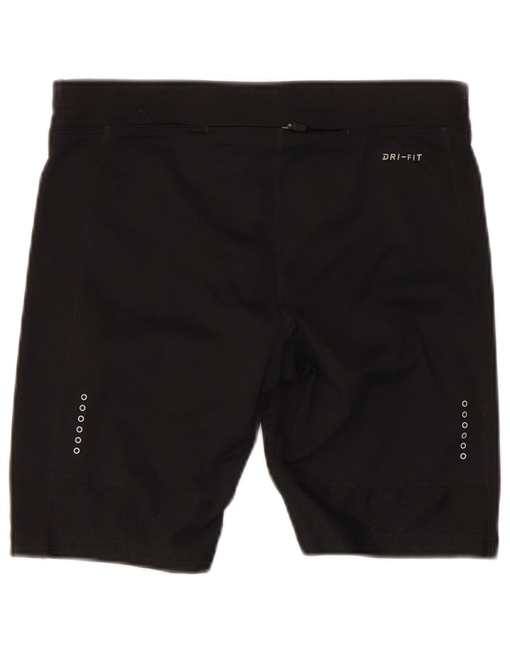 Nike Dame Dri Fit Sport Shorts UK 10 Small Black Polyester