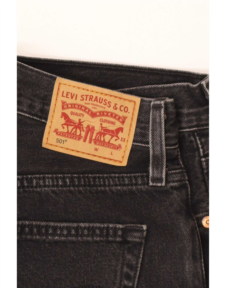 Levi's Womens 501 højtaljede denimshorts W28 mellemgrå
