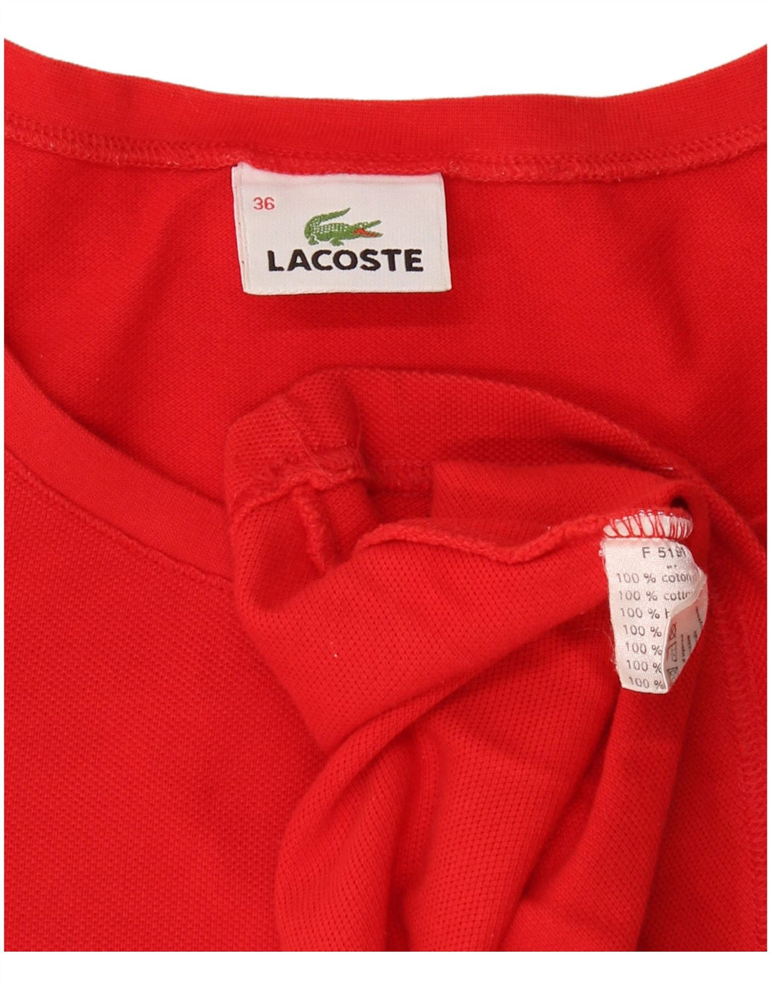 LACOSTE T-shirt top til kvinder størrelse 36 Lille rød bomuld