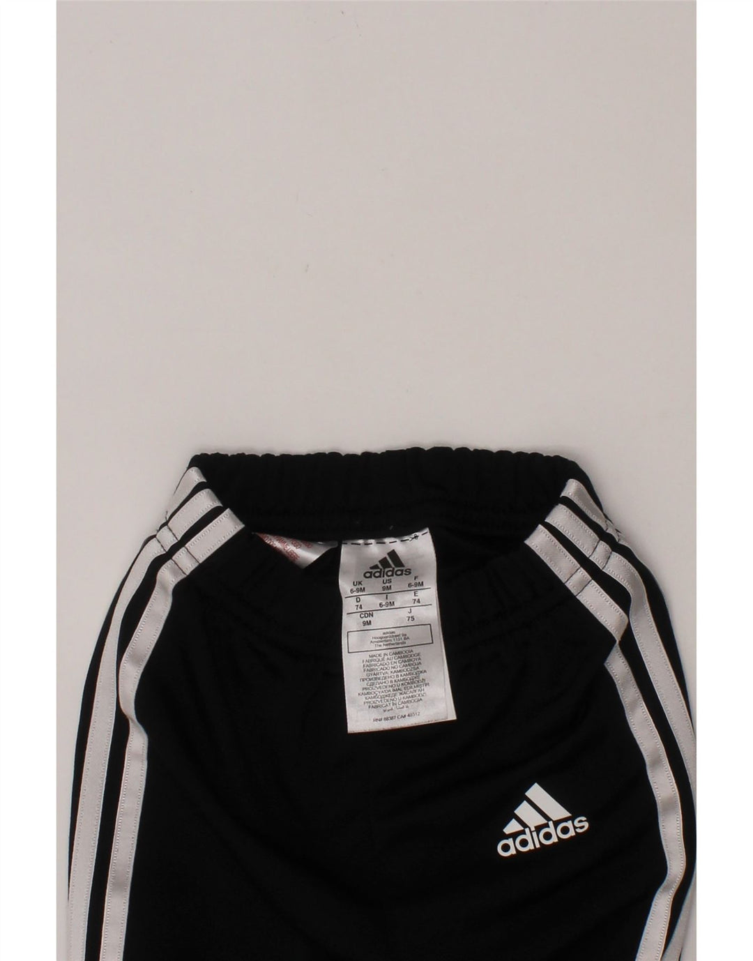 ADIDAS Baby Boys Tracksuit Trousers 6-9 Months  Black Polyester Vintage Adidas and Second-Hand Adidas from Messina Hembry 