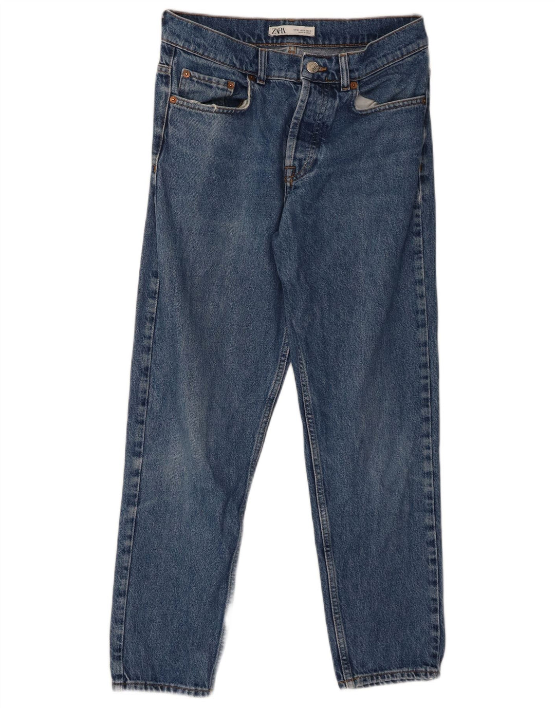 ZARA Mens Straight Jeans EU 38 Small W30 L27 Blue Cotton