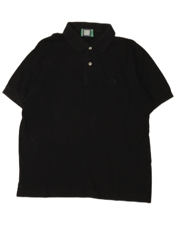 Sergio Tacchini Mens Polo Shirt IT 48 Medium Black Cotton