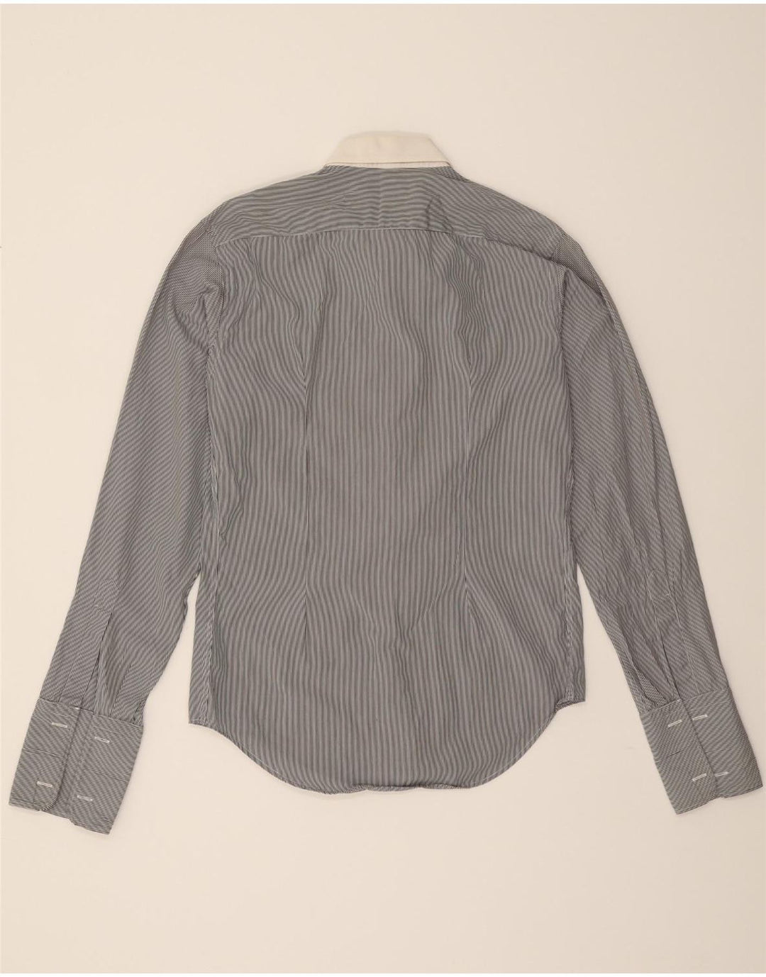 ZARA Mens Shirt Medium Grey Pinstripe Cotton Vintage Zara and Second-Hand Zara from Messina Hembry 