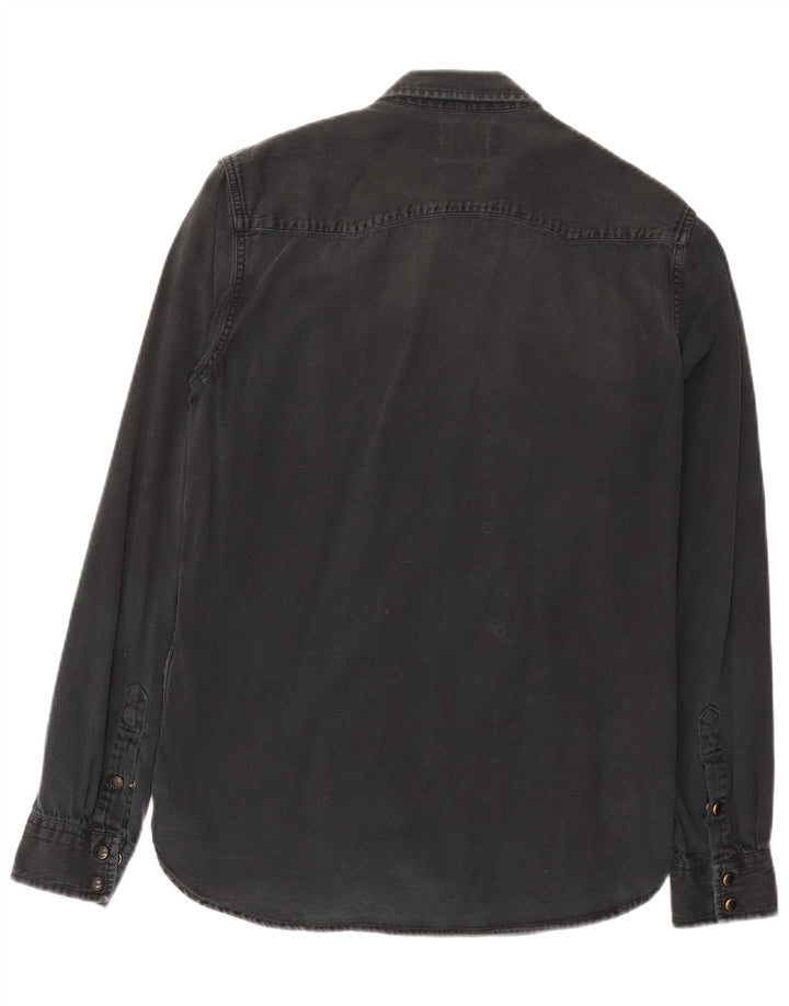 Zara Herre Slim Fit Denim Shirt Medium Sort