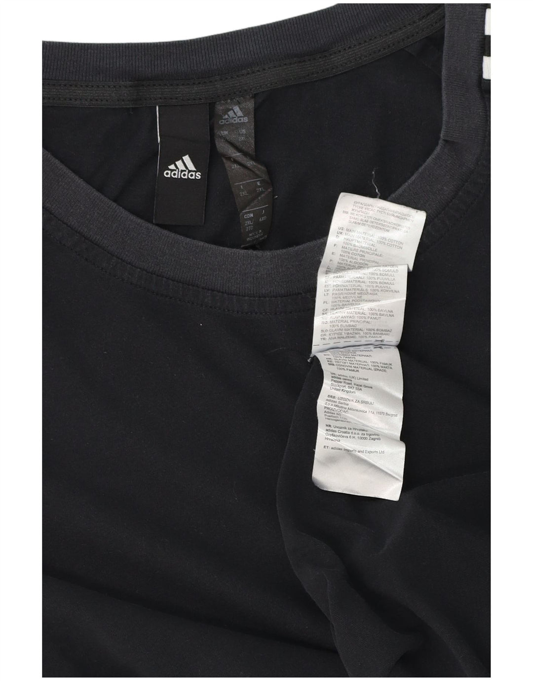 Adidas Herre T-Shirt Top 2XL Sort Bomuld