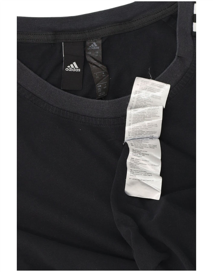 Adidas Herre T-Shirt Top 2XL Sort Bomuld