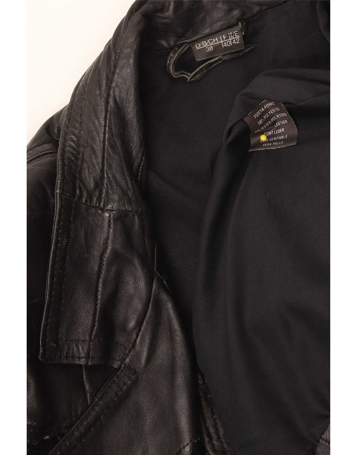 Vintage dame biker læderjakke IT 42 Medium sort læder
