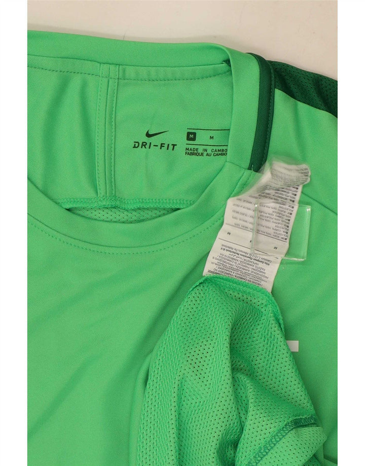 Nike Herre Dri Fit grafisk T-shirt Top Medium Grøn Colourblock Polyester