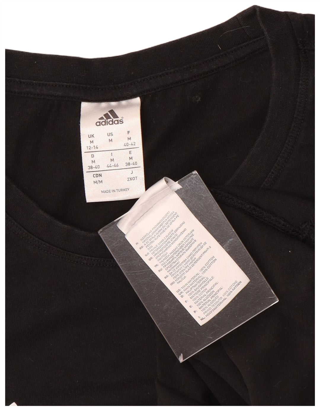 Adidas Dame Grafisk T-Shirt Top UK 12/14 Medium Sort