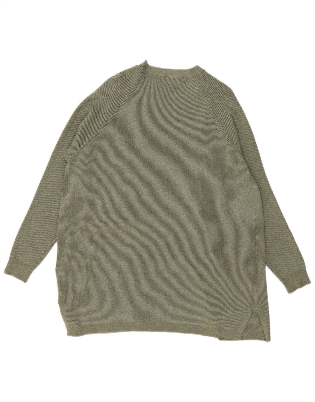 Marks & Spencer Dame Oversized Open Cardigan Sweater UK 16 Large Khaki