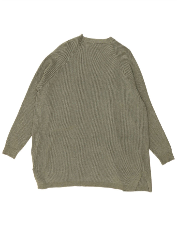 Marks & Spencer Dame Oversized Open Cardigan Sweater UK 16 Large Khaki
