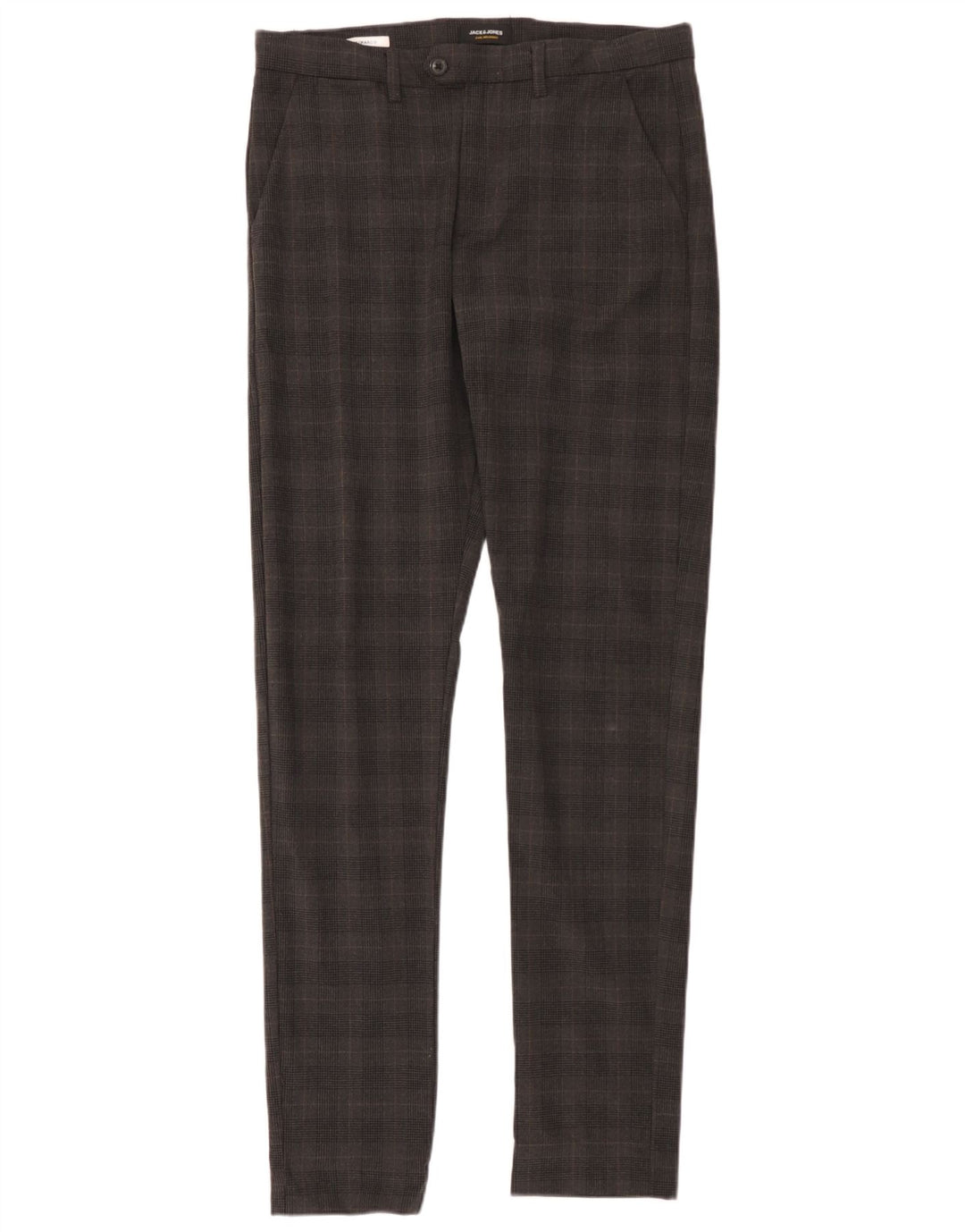 Jack & Jones Herre Marco Slim Chino Bukser W33 L36 Grå ternet polyester