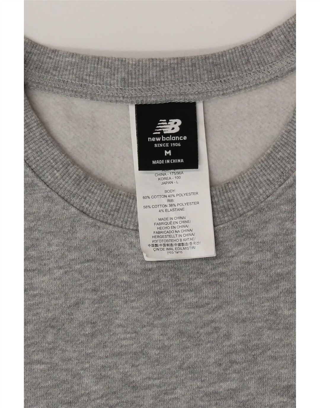 New Balance Herre Sweatshirt Jumper Medium Grå Bomuld